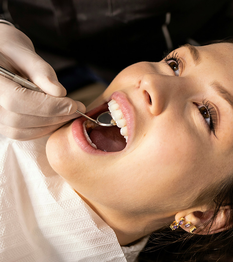 A dental patient undergoing a dental check up