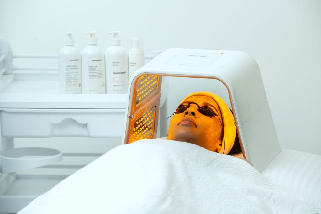 Lady receiving a facial treatment